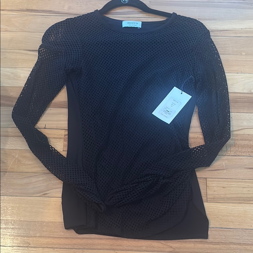 Bailey 44 Black Fitted Long Sleeve Blouse